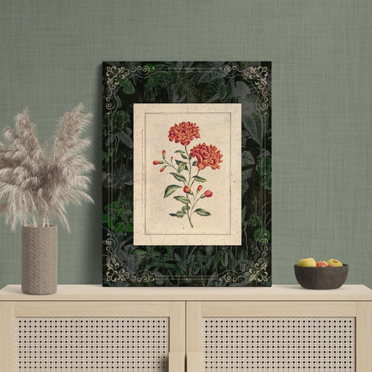 Pomegranate Blossom Vintage Botanical Illustration Floral Art - Retro Reverence