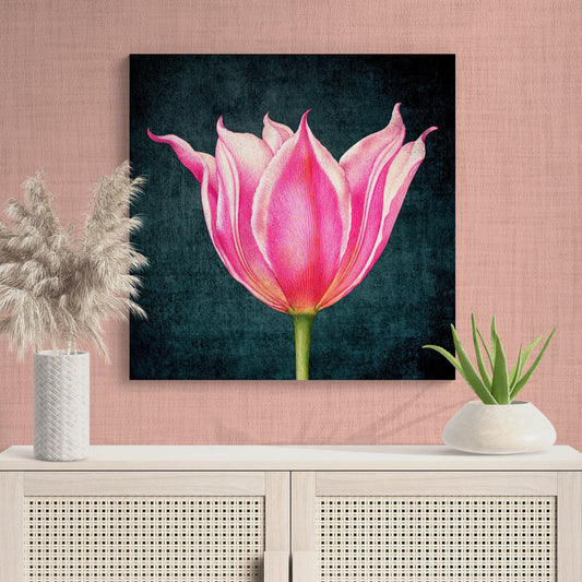Pretty in Pink Tulip Floral Wall Art - Retro Reverence