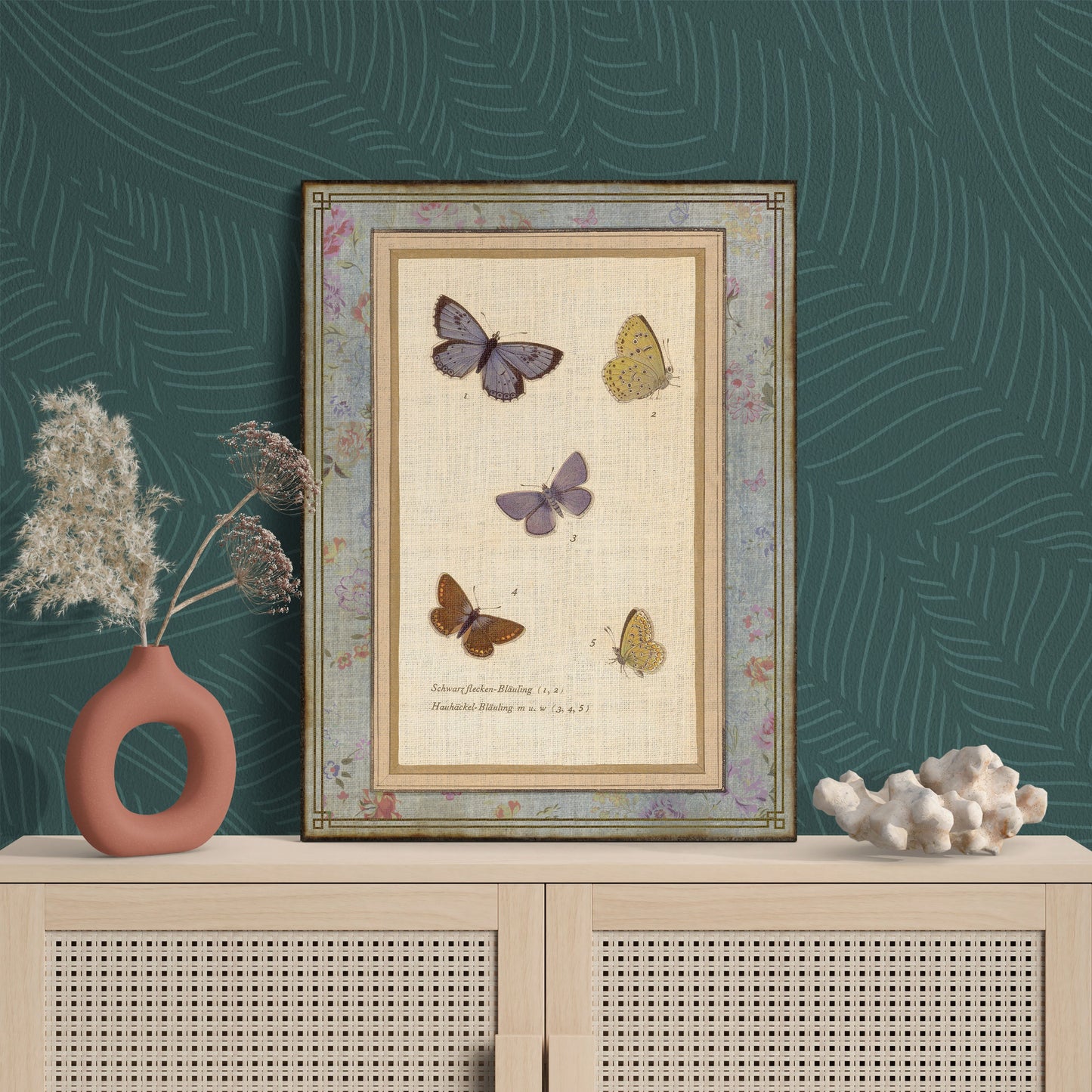 Purple & Yellow Butterfly Collage Illustration Nature Art - Retro Reverence