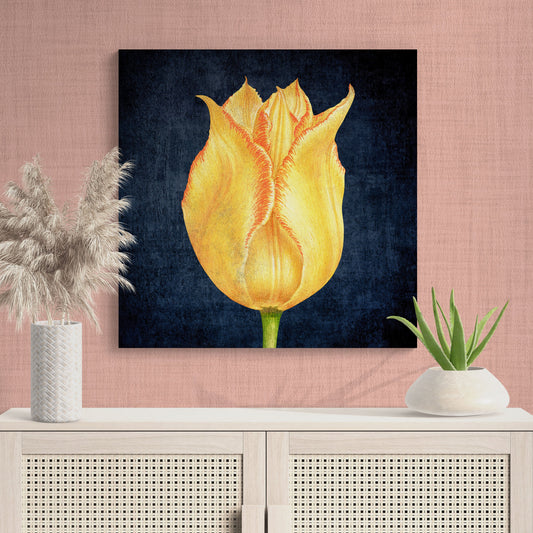 Tranquil Yellow Tulip Floral Wall Art - Retro Reverence