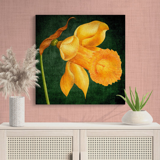 Yellow Daffodil Delight Botanical Wall Art - Retro Reverence