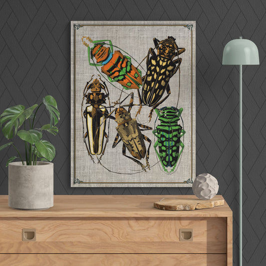 Antique Art Nouveau Beetles Insect Collage - Retro Reverence