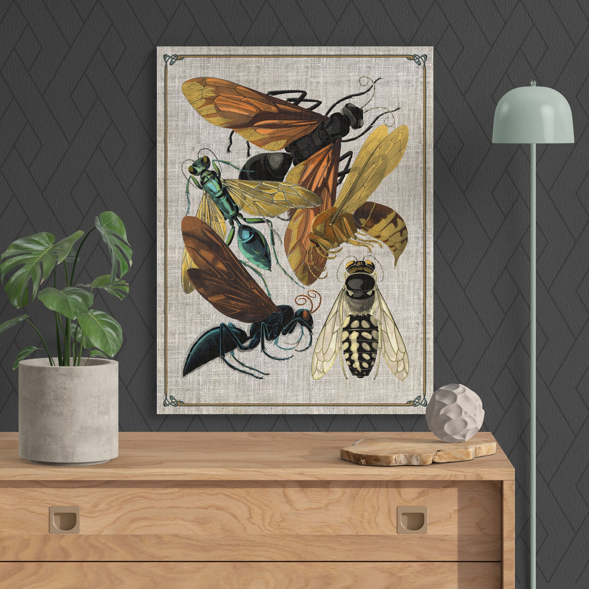 Antique Art Nouveau Wasp Insect Collage - Retro Reverence