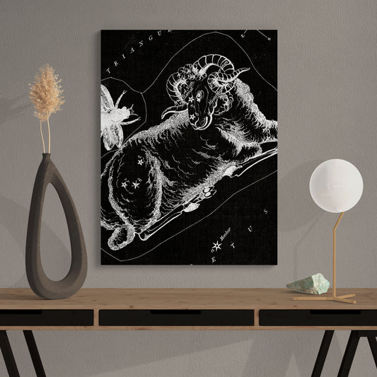 Aries Zodiac Contemporary Modern Star Constellation Wall Art - Retro Reverence