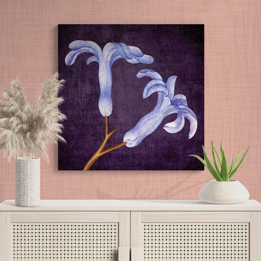 Blue Lily of the Nile Floral Wall Art - Retro Reverence