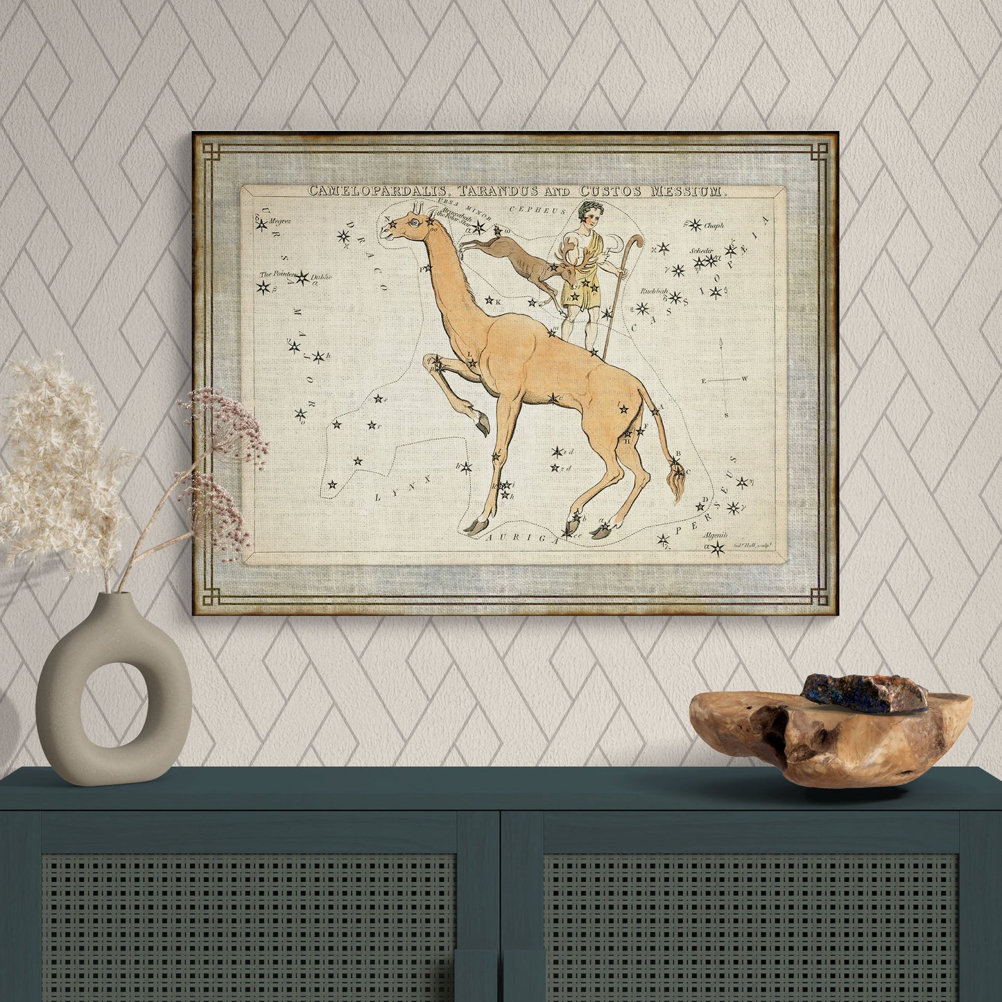 Camelopardalis Tarandus Antique Illustration Star Constellation Wall Art - Retro Reverence