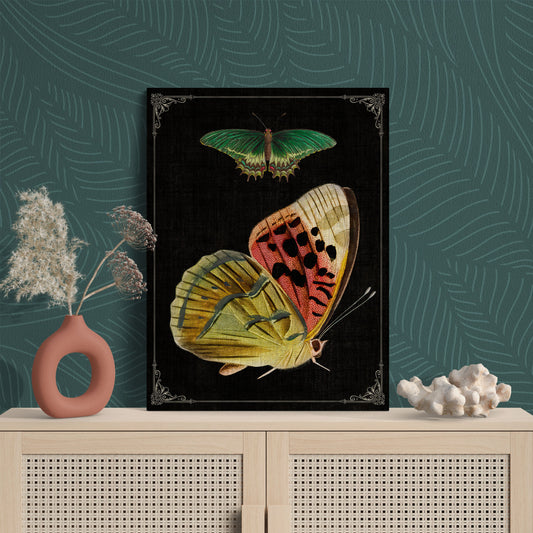 Colorful Butterfly Collage Illustration Nature Art - Retro Reverence