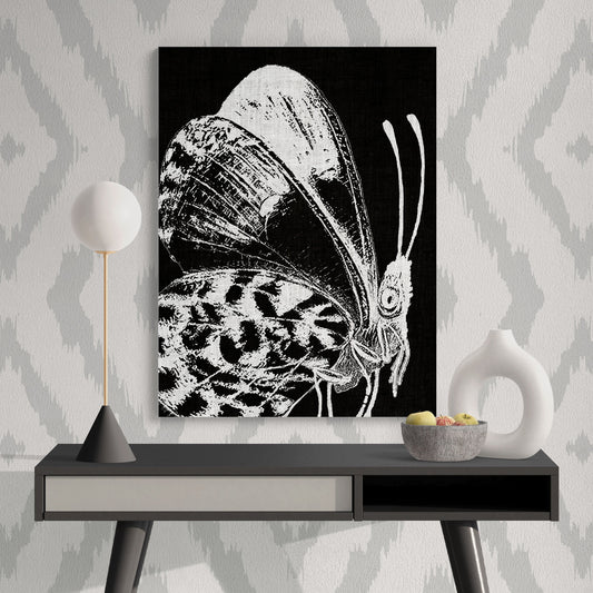 Contemporary Black & White Butterfly Modern Nature Art - Retro Reverence
