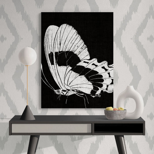 Contemporary Black & White Butterfly Modern Nature Art - Retro Reverence