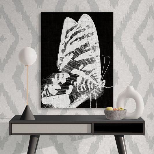 Contemporary Black & White Moth Modern Nature Art - Retro Reverence