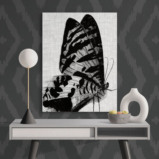 Contemporary Black & White Moth Modern Nature Art - Retro Reverence