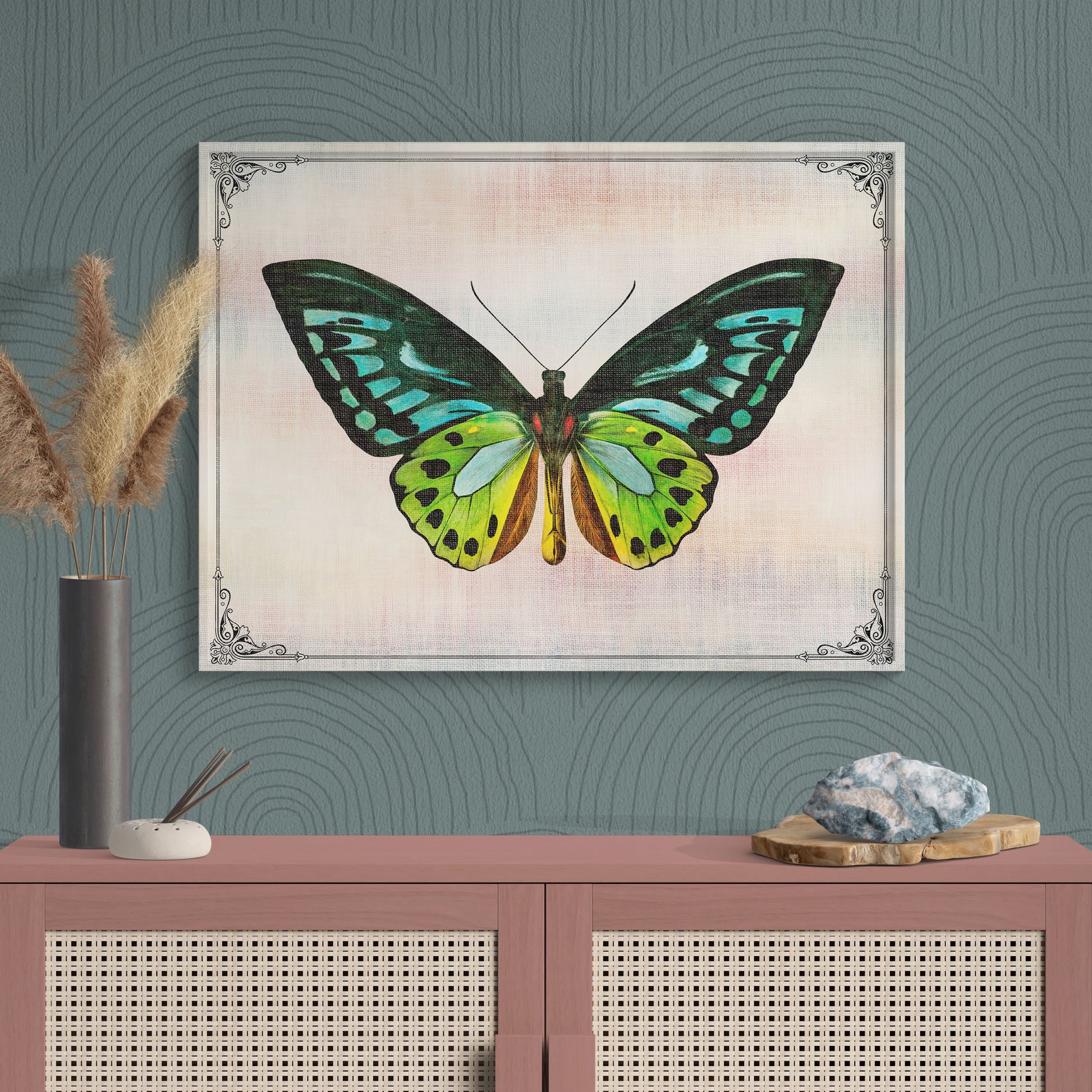 Green Birdwing Butterfly Vintage Illustration Nature Art - Retro Reverence