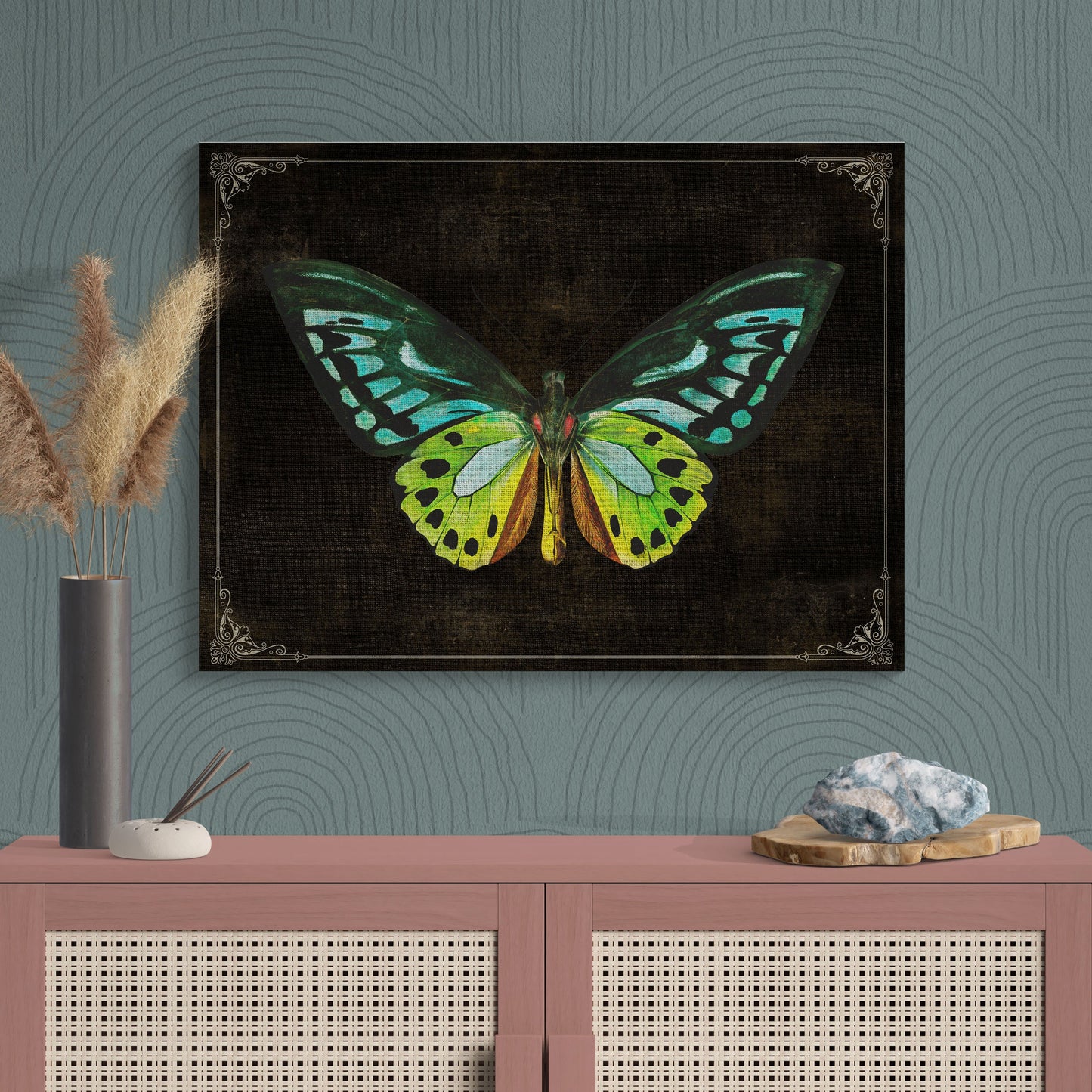 Green Birdwing Butterfly Vintage Illustration Nature Art - Retro Reverence