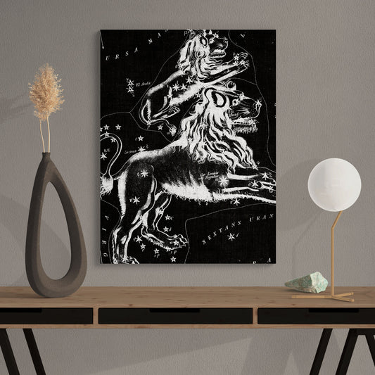 Leo Zodiac Contemporary Modern Star Constellation Wall Art - Retro Reverence