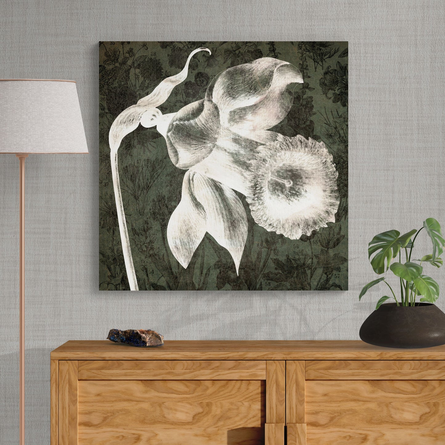 Neutral Tones of Nature - Daffodil Flower Wall Art - Retro Reverence