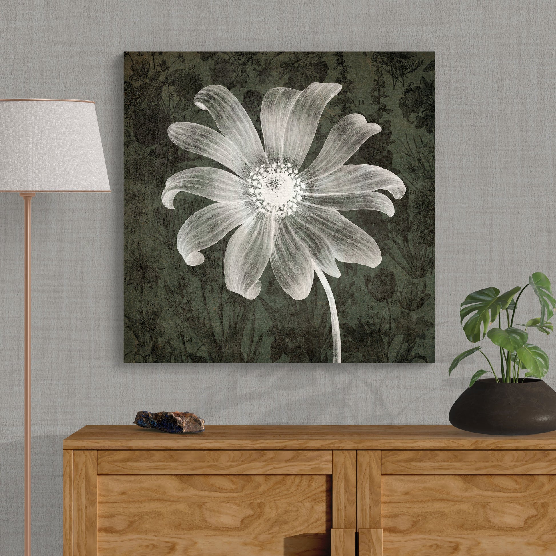 Neutral Tones of Nature - Poppy Anemone Flower Wall Art - Retro Reverence