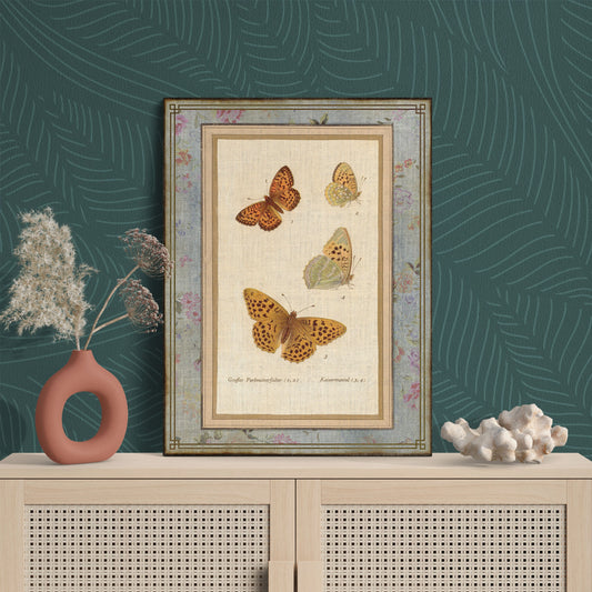 Orange & Brown Butterfly Collage Illustration Nature Art - Retro Reverence