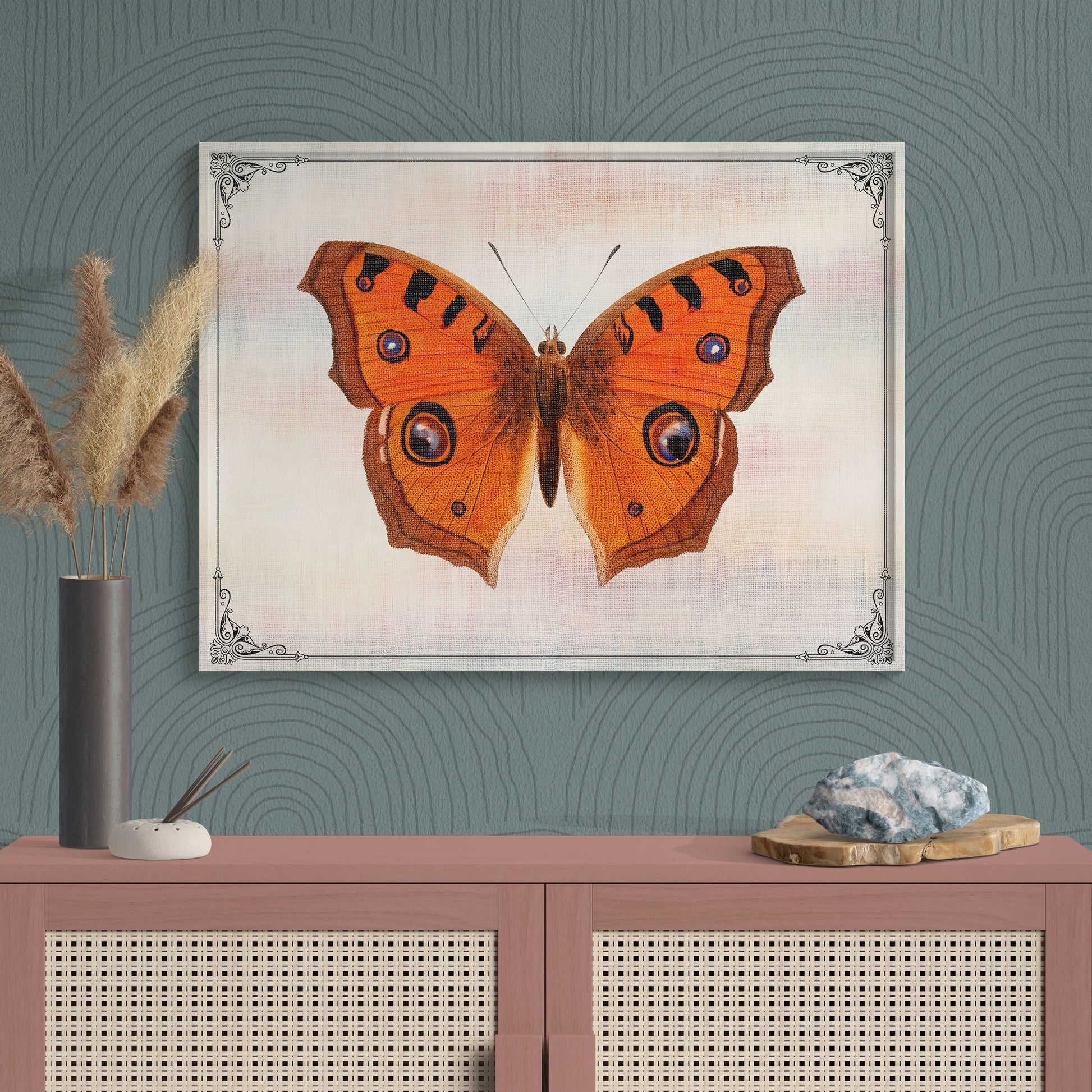 Orange Butterfly Vintage Illustration Nature Art - Retro Reverence