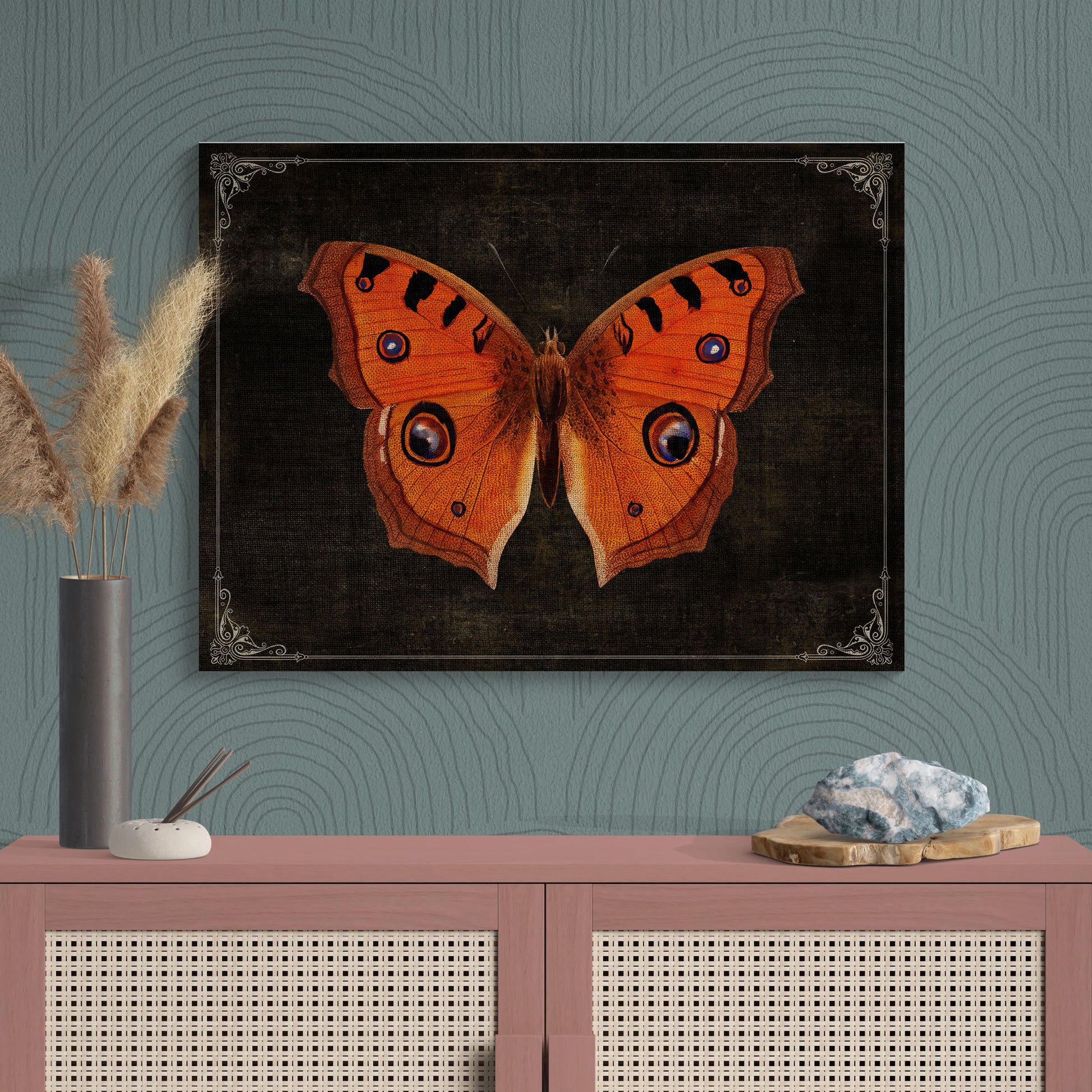 Orange Butterfly Vintage Illustration Nature Art - Retro Reverence