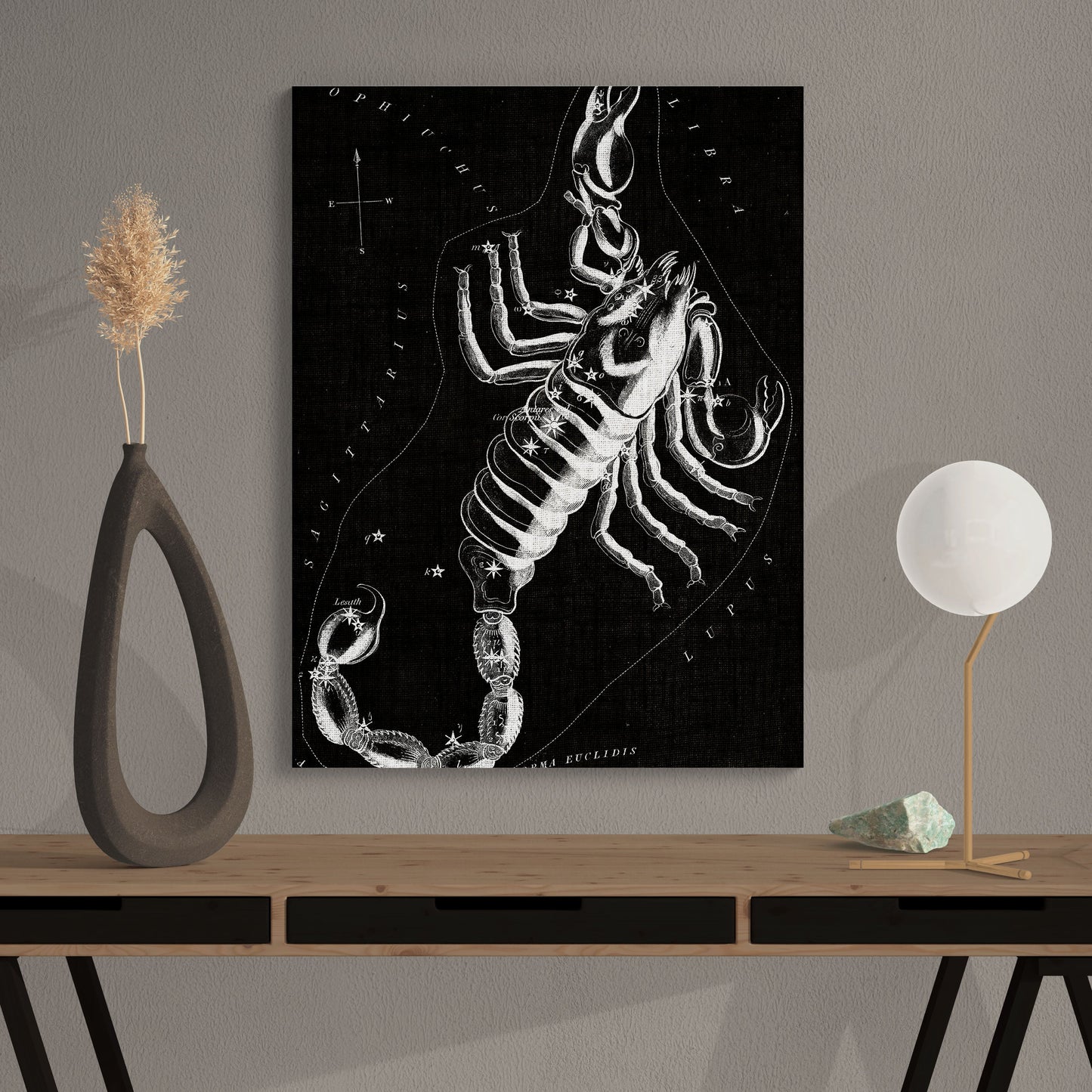 Scorpio Zodiac Contemporary Modern Star Constellation Wall Art - Retro Reverence