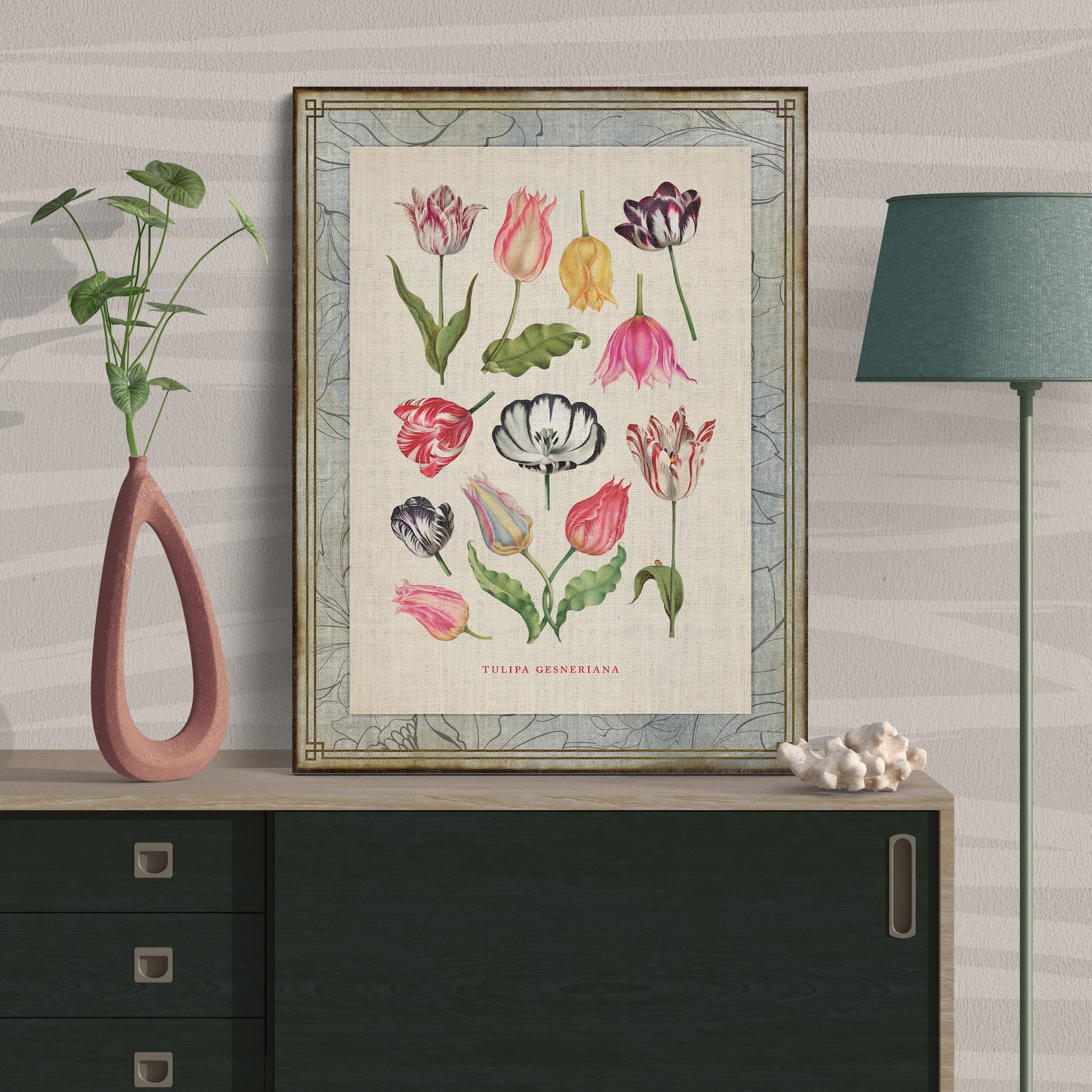 Tulip Flowers Vintage Botanical Illustration Floral Art - Retro Reverence