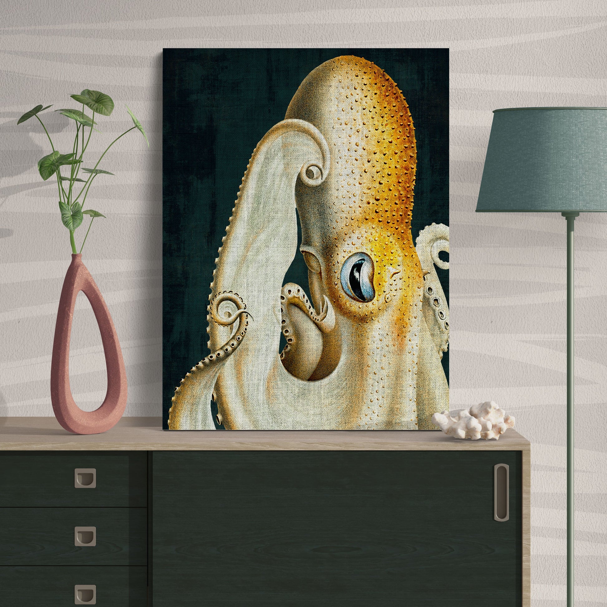 Velodona Octopus Vintage Deep Sea Ocean Wall Art - Retro Reverence