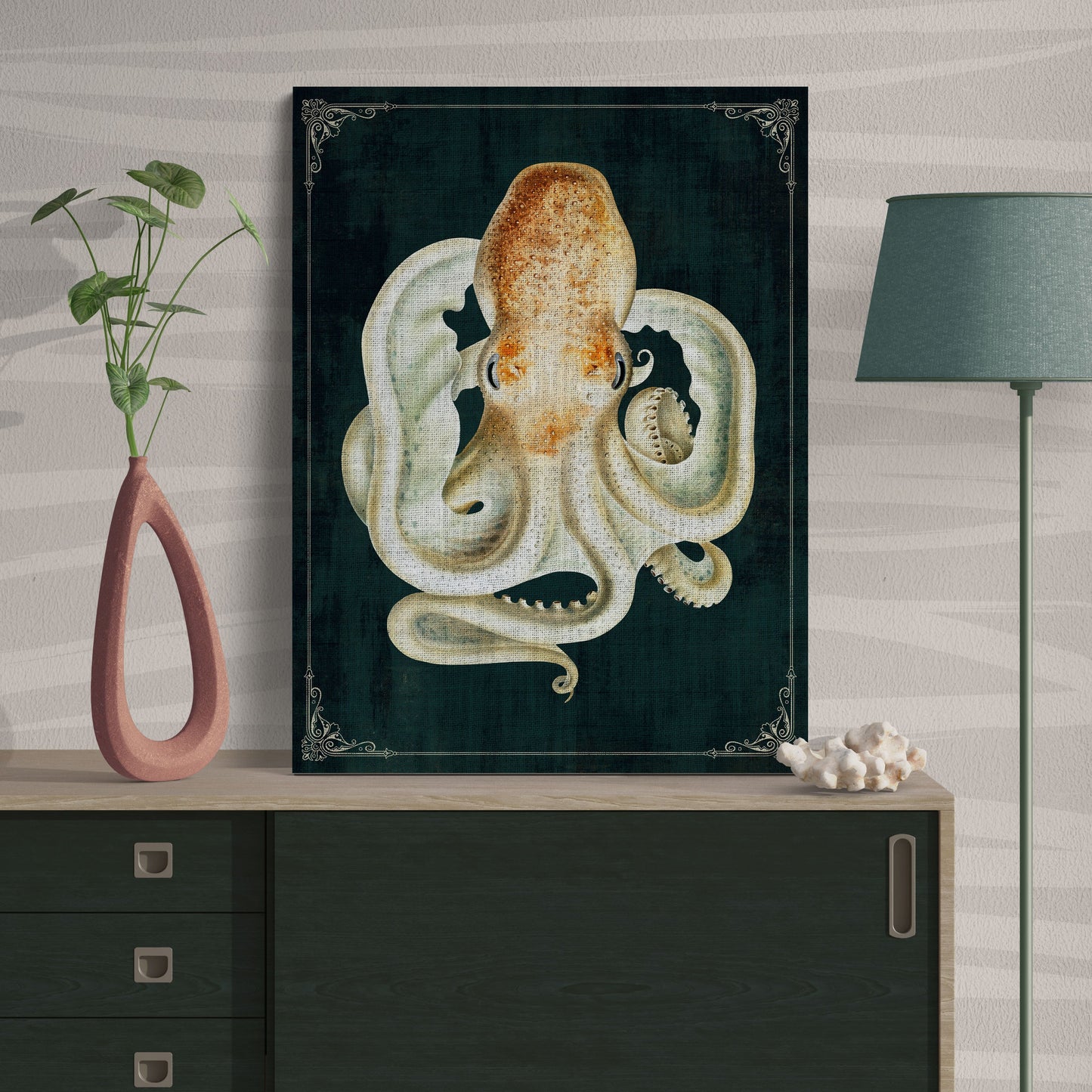 Velodona Togata Octopus Vintage Deep Sea Ocean Wall Art - Retro Reverence