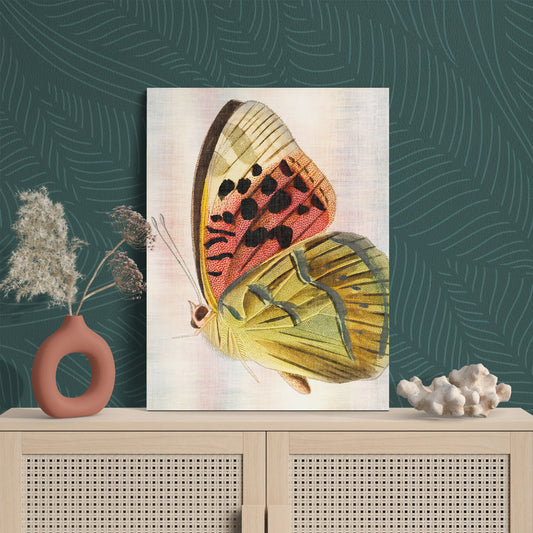 Vintage Pink & Green Butterfly Illustration Nature Art - Retro Reverence