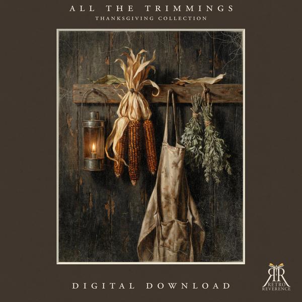 Dried Corn and Apron digital download preview from the All the Trimmings collection