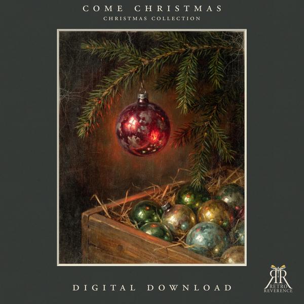 Glass Ornament digital download preview from the Come Christmas collection